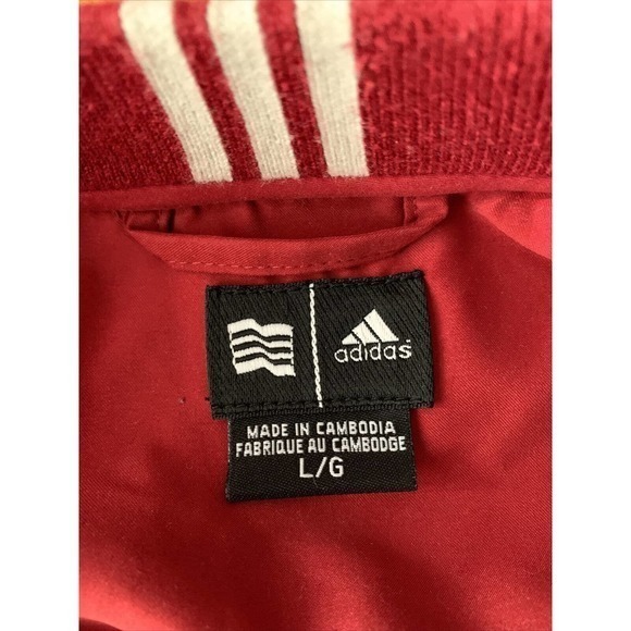 Adidas Vtg Climaproof Wind Pullover Convertible Sleeve Y2K Maroon Red L - Picture 4 of 8